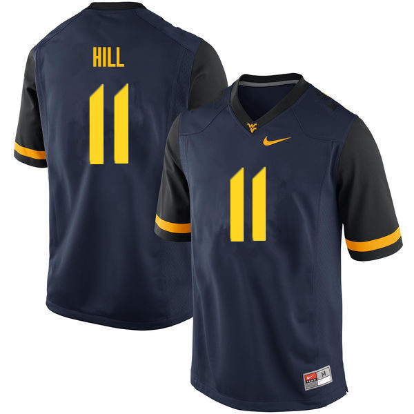 NCAA Men's Chase Hill West Virginia Mountaineers Navy #11 Nike Stitched Football College Authentic Jersey VL23F73QO